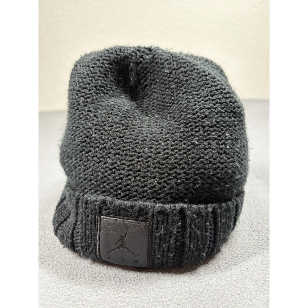 Nike Air Black Beanie One Size Mens Knit Winter Hat Swoosh Logo Vintage 90s Fair